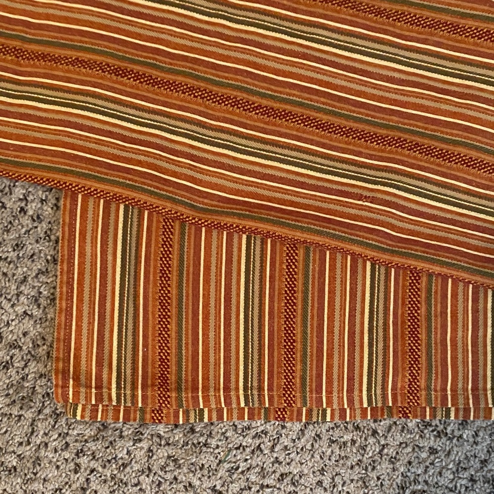 Rustic Striped Fabric Tablecloth